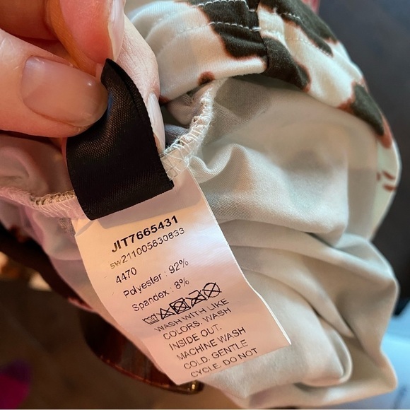 SHEIN - White and brown ruched bodycon Cow pattern stretch dress for S- US XS - Picture 8 of 11